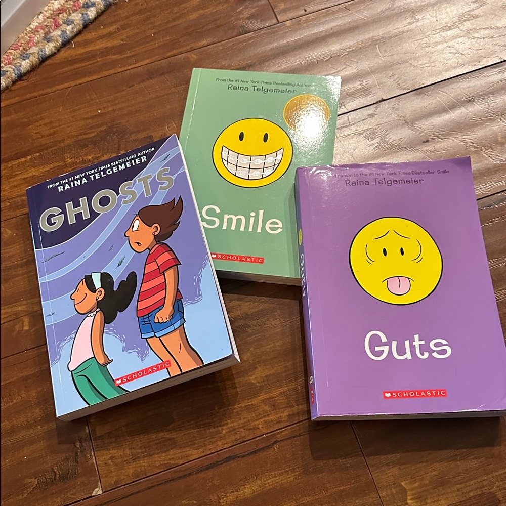 3 Raina Telgemeier books Ghosts: A Graphic Novel and Smile NEW Guts